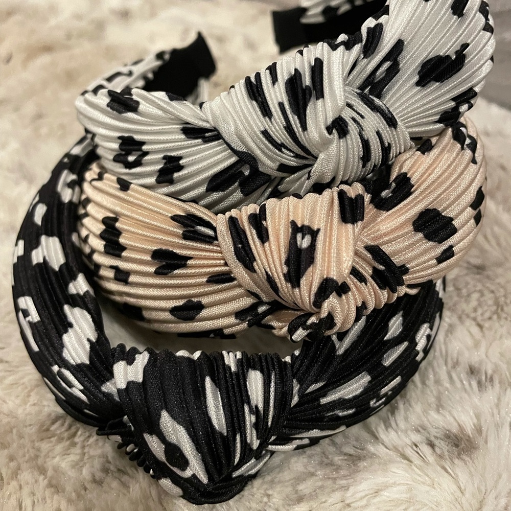 Leopard print headband set of 3